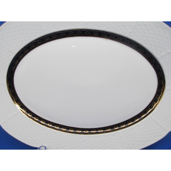 Baum Bros Renaissance Black By Thun 12 1/2" X 9" Platter And 4 Footed Cups VGC - Picture 10 of 14